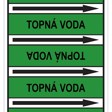 Značení potrubí, topná voda